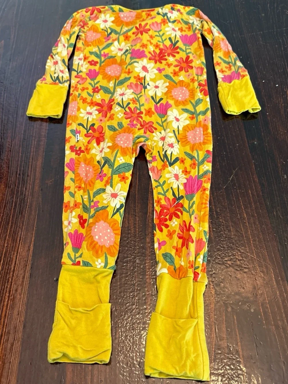 Little Sleepies Yellow Floral 6/12 Footie Pajamas